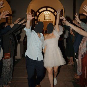 By Watters Macaron Square-Neck Tulle Embellished Mini Dress